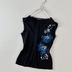 ヴィンテージ 当時物 ヴィヴィアンタム 刺繍 ビジュー カットソー Y2K 平成 ヴィンテージ 当時物 ヴィヴィアンタム 刺繍 ビジュー