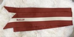 BALLY レッドとアイボリー系 シルク スカーフ