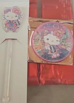 ハローキティ アクリルマドラー＆缶バッジ ネオナツマツリ ネオエンニチ