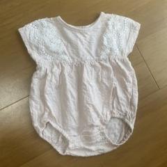 ベビー ロンパース ピンク 花柄 レース 70サイズ
