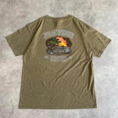 ハーレーダビッドソン Tシャツ プリント 古着 00s XL 茶 12911
