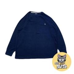 90s 古着 ポロラルフローレン ロンT ワッフル生地 刺繍ロゴ 4XL