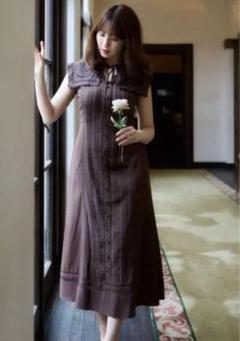 ワンピース herlipto Removable Collar Long Dress Her Lip to Logo Long Dress