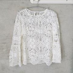 Apaiser lame（アぺゼラム）総レース 長袖トップス 上品 フェミニン