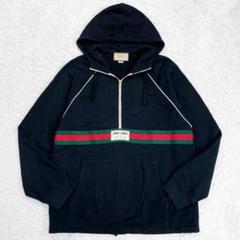 極美品 L相当 GUCCI シェリーライン ハーフジップ パーカーブラック