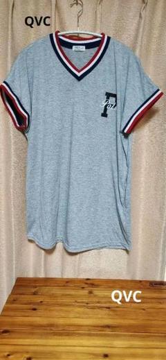 POLO グレー Vネック Tシャツ 半袖チュニックQVC