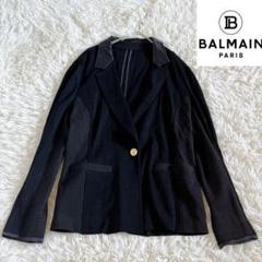 極美品　バルマン　本革　ラムレザー　テーラードジャケット　スウェード　黒　フリー 2025年最新】BALMAIN カラー：ブラック系 テーラードジャケット