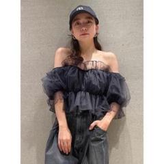 スナイデル ボリュームギャザーフリルオフショルブラウス