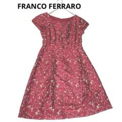 FRANCO FERRARO 花柄ピンク七分袖ワンピース日本製