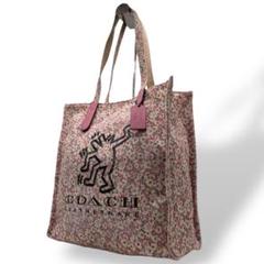 希少 美品 コーチ A4 トートバッグ キースヘリング キャンバス 花柄 肩掛け