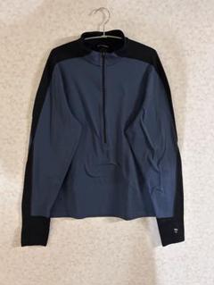 ハーフジップ スポーツシャツ 青黒