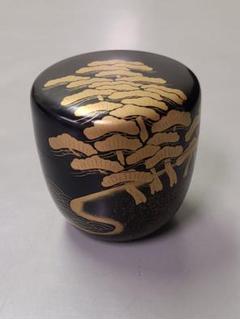 Gojyo　茶道具　健銘　金蒔絵葉文　棗　時代箱　V　R5535 茶道具 健銘 金蒔絵葉文 棗 時代箱 V R5535