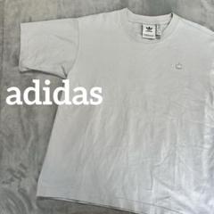 アディダス オリジナルス adidas 水色 Tシャツ ワンポイント ワッペン