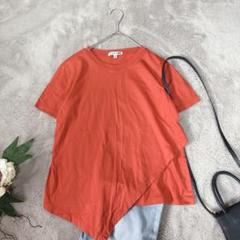 美品(M)ユニクロ/Tシャツ/半袖/コットン100%/綿/オレンジ/クルーネック