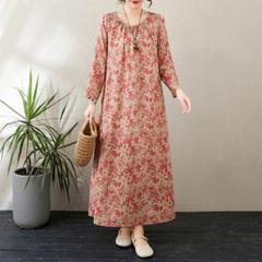 リゾート オーバーサイズ 体型をカバー プリントワンピース Aライン 美品
