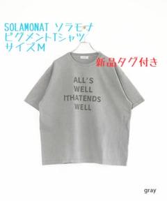 SOLAMONAT(ソラモナ) ピグメントTシャツ　グレー ◇[SMA-LK-PG-ISL]SOLAMONAT(ソラモナ) ピグメントプリント
