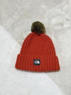 THE NORTH FACE オレンジ ニット帽 ポンポン付き