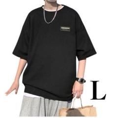 tシャツ メンズ 半袖 夏服 メンズ 無地 速乾 五分袖 L 大きめ　涼しい 黒