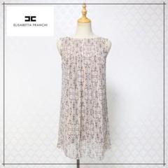 【美品】エリザベッタフランキ ワンピース ドレス ノースリーブ  40 S ELISABETTA FRANCHI(エリザベッタ フランキ) ワンピース