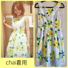 【即発送】Chesty チェスティ ワンピース ノースリーブ レモン柄 刺繍 美品☆Chesty チェスティ レモン刺繍ワンピース サイズ 0 S