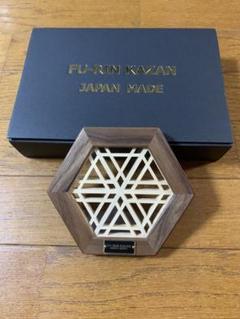 ハ*～様 フウリンカザン　ヘキサコースター　胡麻柄　ウォールナット　強化ガラス ハ*～様 フウリンカザン ヘキサコースター 胡麻柄