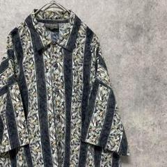 90s vintage 半袖　柄シャツ　メンズL 古着　個性派　奇抜