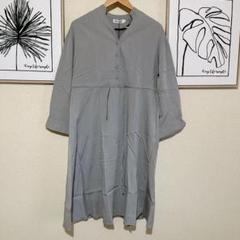 新品タグ付⭐️ ワンピース レディース 長袖 Vネック グレー XL