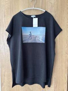 新品⭐️写真プリント Tシャツ ブラック　黒　海のサムネイル