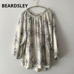 BEARDSLEYビアズリー 花柄ブラウス ナチュラルカラー オフ
