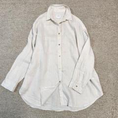スピックアンドスパン 美品 リネンワイドシャツ F ライトブラウン Spick & Span（シャツ/ブラウス(半袖/袖なし) ・ ブラウン/茶色
