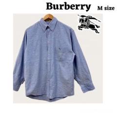 BURBERRY ライトブルー コットンシャツ Mサイズのサムネイル