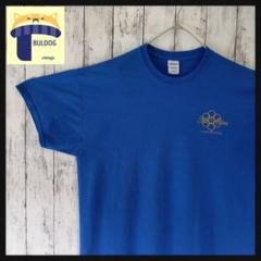 アメリカ古着　半袖Tシャツ　GILDAN　XL　プリントロゴ　ブルー