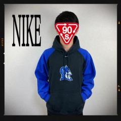 ナイキ 90s DUKE ブルーデビルズ パーカー スウェット センターロゴ 青