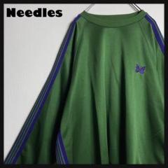【即完売品】NEEDLES パピヨン 刺繍ロゴ サイドライン スウェット M すぐ届く!◇NEEDLES◇別注 蝶パピヨン刺繍ライン ジャージパンツ