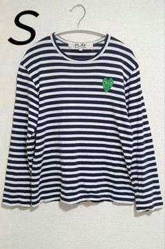 PLAY COMME des GARCONS ボーダーTシャツ　刺繍　ロンT S