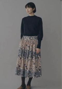 大人 可愛い 服  ミナペルホネンlehti スカートカーキ36 2022/23秋冬 スカート