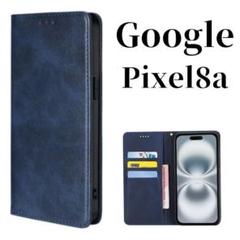 Google Pixel8a スリム マグネット 耐水 ネイビー 手帳型 ケース