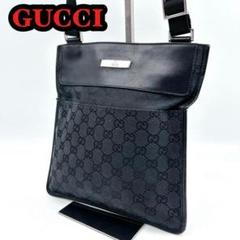 GUCCI グッチ GGキャンバス GG柄 ショルダーバッグ サコッシュ 黒