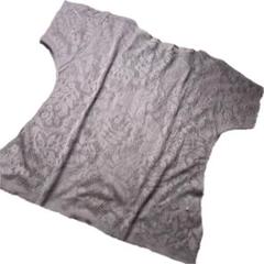 【美品】ミーイッセイミヤケ　ブラウス 半袖シャツ　トップス 総レース 丸首