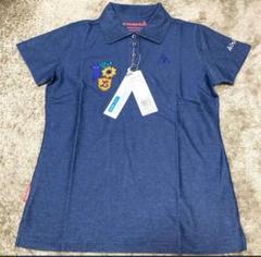 新品ルコック 半袖ゴルフシャツ　M レディースゴルフウェア　ネイビー系