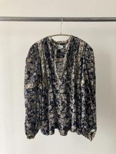 イザベルマランエトワール　半袖シャツ　ブラウス　総柄　襟あり　モノクロ ISABEL MARANT ETOILE /イザベル マラン エトワール】MARIA-PULL