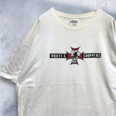 BGAD チーム Tシャツ 古着 90s 白 スカル バイカー ライダー クロス