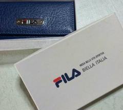 キーケース　FILA　レザー　ブルー　レトロ