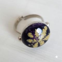 お花のようなペイントのデザインリング フリーサイズ 昭和レトロ ビンテージ