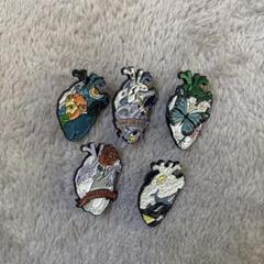 心臓 アート ピンバッチ5個セット