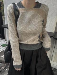 willfully】 首元切りっぱなしニット