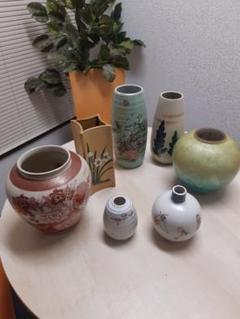九谷焼　陶器の花瓶 6点セット　壺　一輪挿し