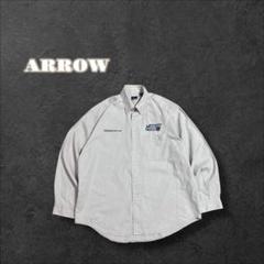 ARROW アロー 長袖 ワークシャツ BD 企業 刺繍ロゴ アメカジ コットン