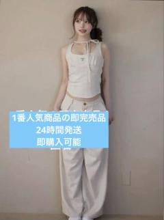 パンツ Highwaist ribbon pants andmary ANDMARY】Highwaist ribbon pants
