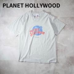 90s Hollywood planet Tシャツ 杢グレー L
